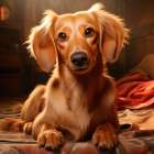 Dachshund puppy close-up Art Print